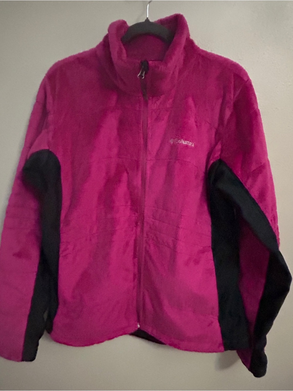 Columbia Girls' Fuchsia Puffer Jacket with Black Panels